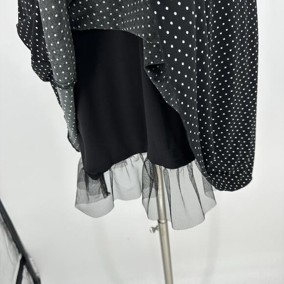 Y2K My Mitchel Halter Babydoll Dress Size S Polka Dot Pinup Coquette Rhinestone - Picture 6 of 11